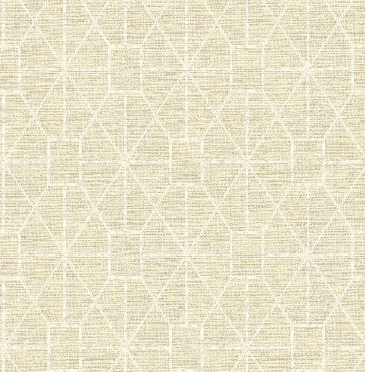 Stevenson Natural Trellis Wallpaper with Metallic Textured Geometric Pattern - Advantage 4157-25014