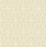 Stevenson Natural Trellis Wallpaper with Metallic Textured Geometric Pattern - Advantage 4157-25014