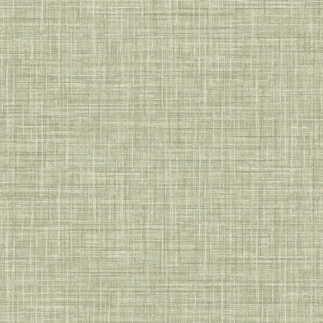 Tuckernuck Green Faux Linen Wallpaper with Fabric Texture - Advantage 4157-25792