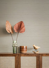 Barnaby Light Grey Faux Grasscloth Wallpaper with Modern Graphics Pattern - Advantage 4157-25965