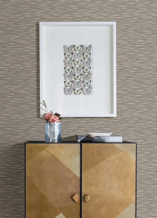 Benson Brown Faux Fabric Wallpaper with Raised Ink Texture - Advantage 4157-26157