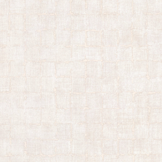 Blocks Cream Checkered Wallpaper with Raised Ink Industrial Geometric Pattern - Brewster 4157-333450