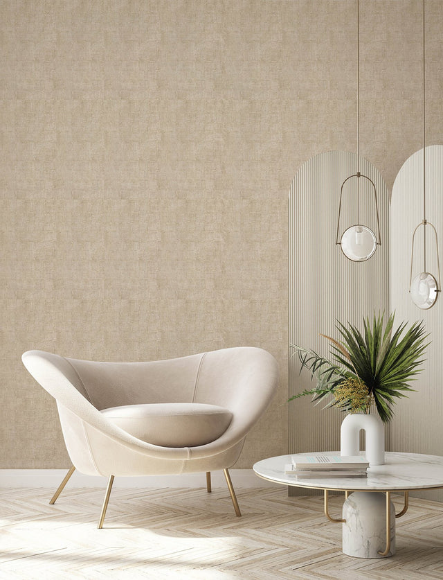 Blocks Cream Checkered Wallpaper with Raised Ink Industrial Geometric Pattern - Brewster 4157-333450