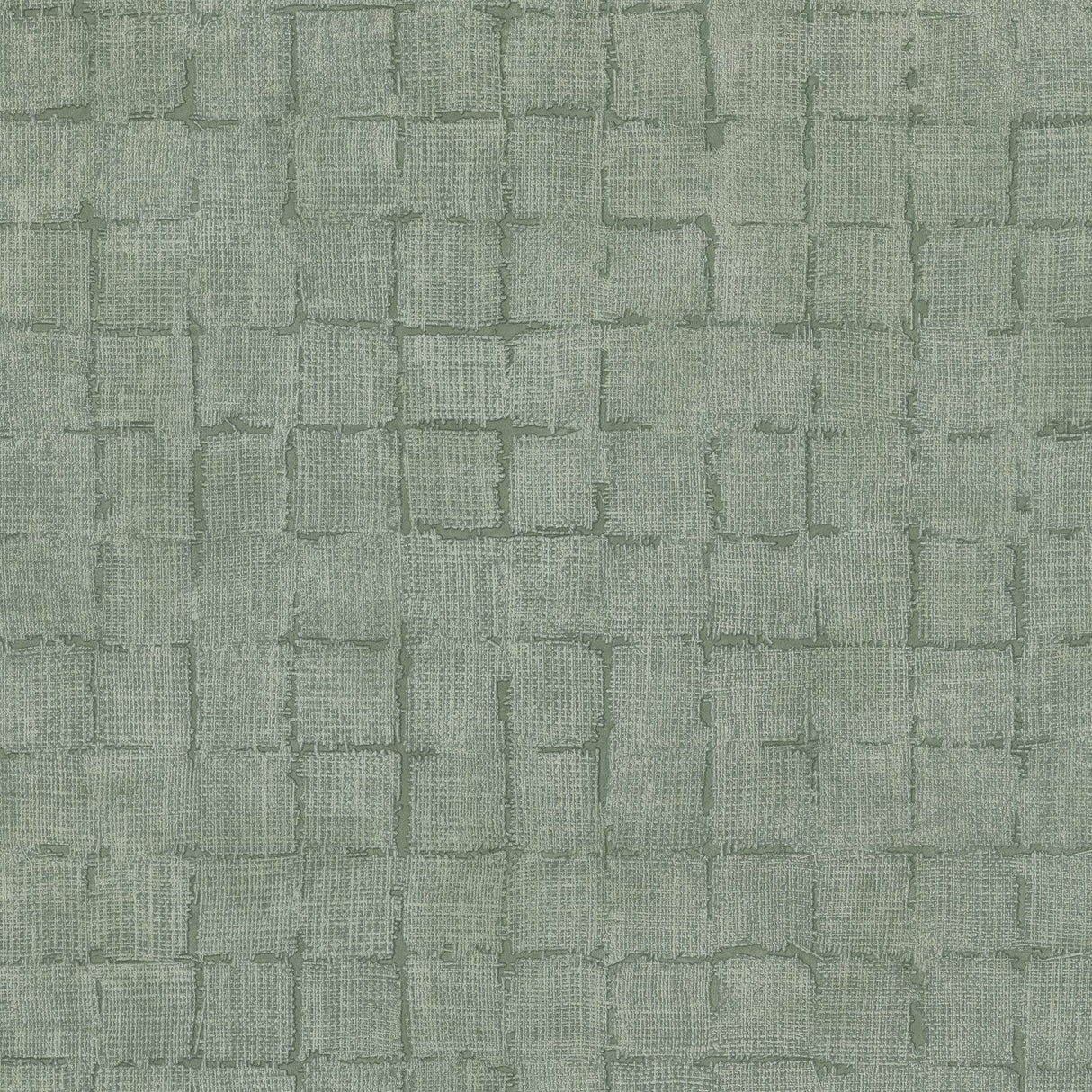 Blocks Sage Checkered Wallpaper with Geometric Textured Raised Ink - Advantage 4157-333454