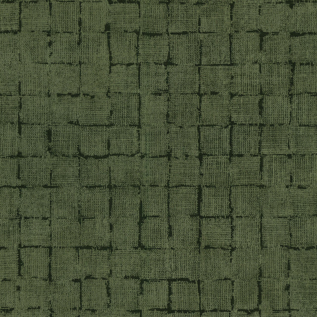 Blocks Olive Checkered Wallpaper with Textured Geometric Grid - Advantage 4157-333455