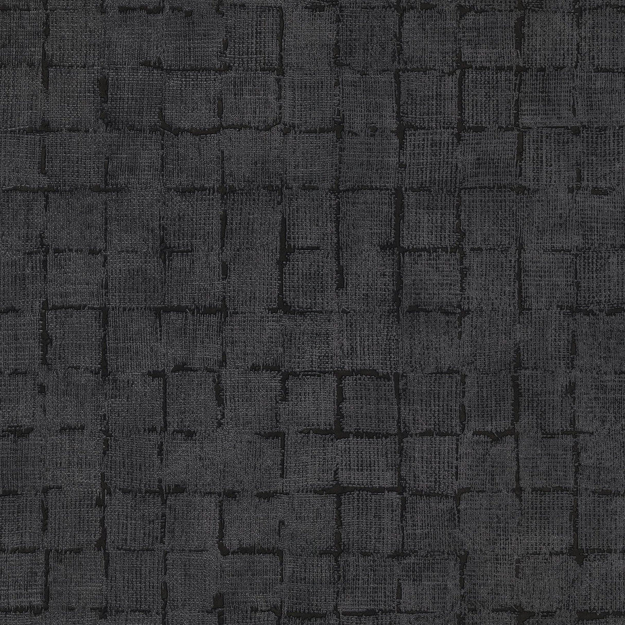 Blocks Charcoal Checkered Wallpaper with Raised Ink Geometric Texture - Advantage 4157-333456