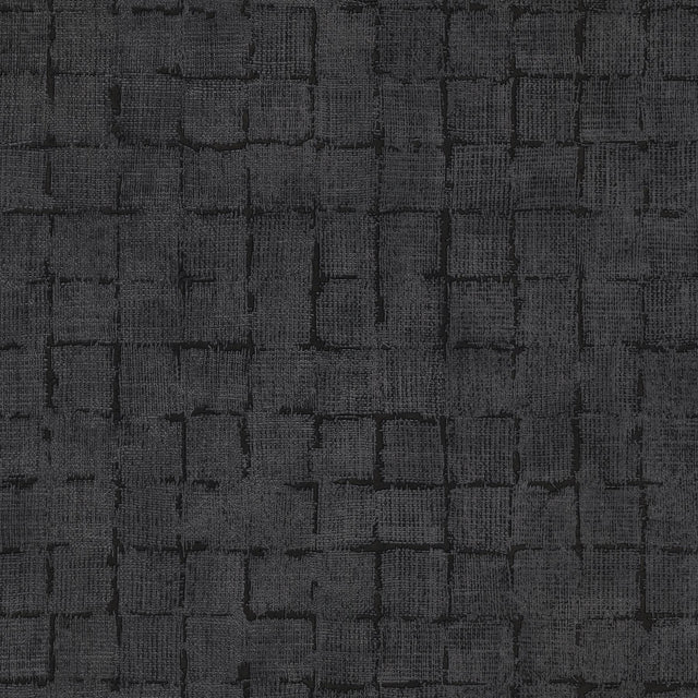 Blocks Charcoal Checkered Wallpaper with Raised Ink Geometric Texture - Advantage 4157-333456