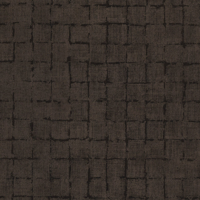 Blocks Chocolate Checkered Wallpaper with Industrial Geometric Pattern, Raised Ink Texture - Advantage 4157-333458