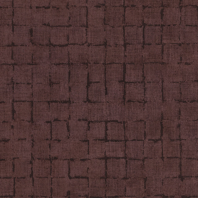 Blocks Burgundy Checkered Wallpaper with Textured Geometric Grid - Advantage 4157-333459