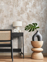 Cierra Blush Stucco Wallpaper with Metallic Textured Pattern - Advantage 4157-43064