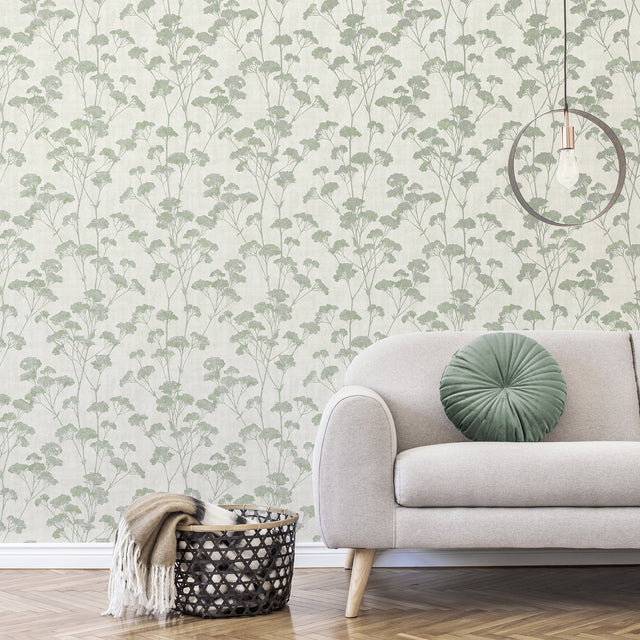 Sprig Green Trail Wallpaper with Botanical Glittered Trail - Advantage 4157-M1538