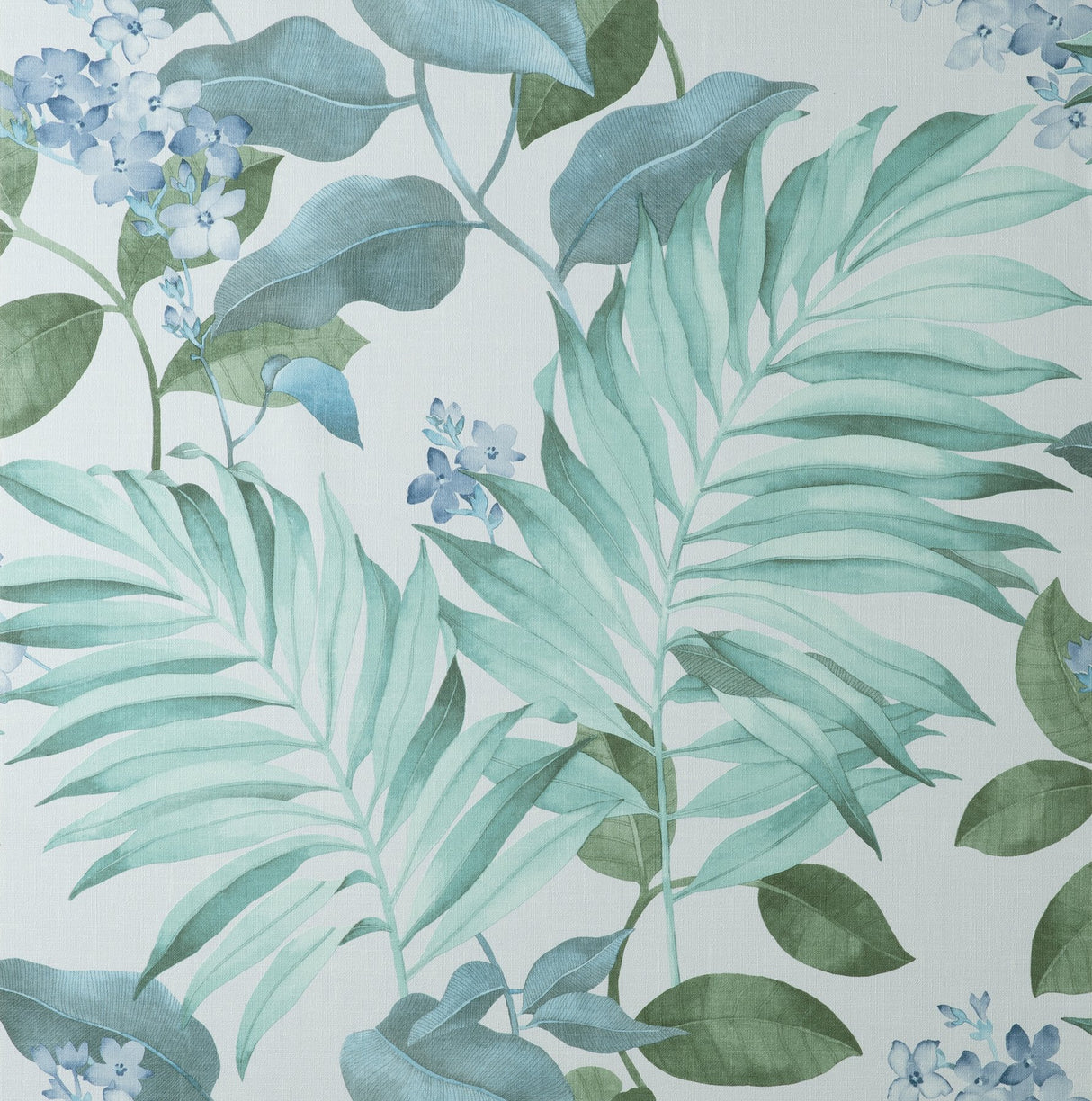 Eeden Grey Tropical Botanical Wallpaper with Palm Leaf Motif - Advantage 4157-M1651