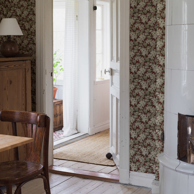 Aratorp Red Floral Wallpaper by Boråstapeter – Schumacher 4161