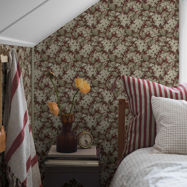 Aratorp Red Floral Wallpaper by Boråstapeter – Schumacher 4161