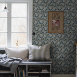 Aratorp Blue Floral Wallpaper by Boråstapeter – Schumacher 4162