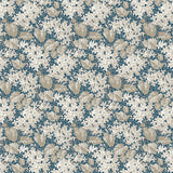 Aratorp blue floral wallpaper by Boråstapeter for Schumacher, dense with flowers and foliage, vintage charm.