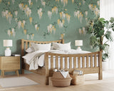Wisteria Green Wall Mural with Ethereal Floral Ombre- Advantage 4164-50940