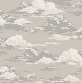 Cumulus Neutral Clouds Wallpaper with Whimsical Graphic Cloud Pattern - Advantage 4164-M1809