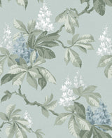 Chestnut Blue Floral Wallpaper with Botanical Flowers Pattern, Farmhouse Style - Advantage 4164-M1819