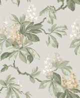 Chestnut Grey Floral Wallpaper with Botanical Flowers Motif, Farmhouse Style - Advantage 4164-M1821