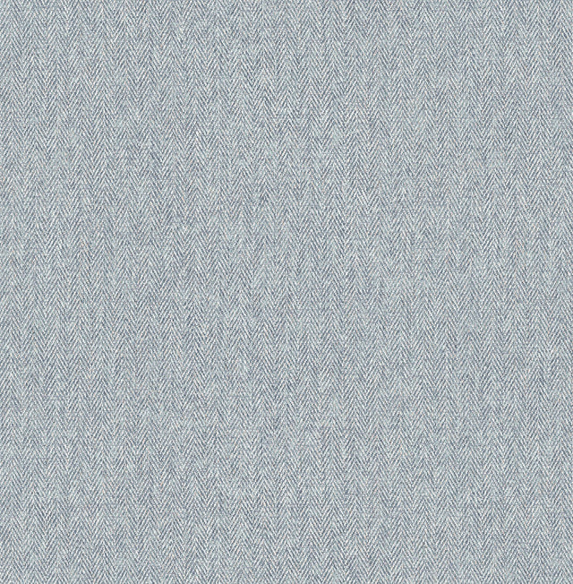 Herringbone Blue Tweed Wallpaper with Textured Fabric Pattern - Advantage 4164-M1824