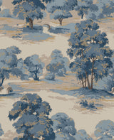 Sherwood Blue Glade Wallpaper with Traditional Botanical Trees Pattern - Advantage 4164-M1830