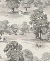 Sherwood Grey Glade Wallpaper with Traditional Botanical Trees Motif - Advantage 4164-M1831