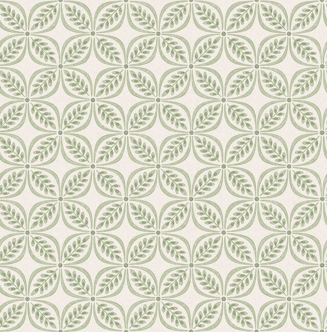 Morgrove Green Trellis Wallpaper with Textured Non Woven Farmhouse Graphic Pattern - Advantage 4164-M1832