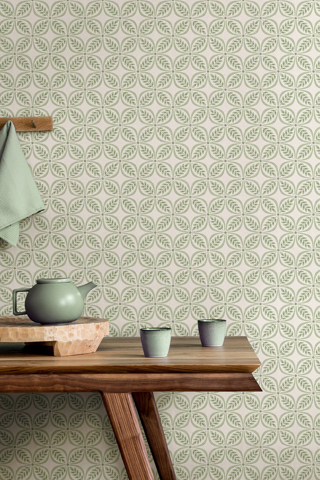 Morgrove Green Trellis Wallpaper with Textured Non Woven Farmhouse Graphic Pattern - Advantage 4164-M1832