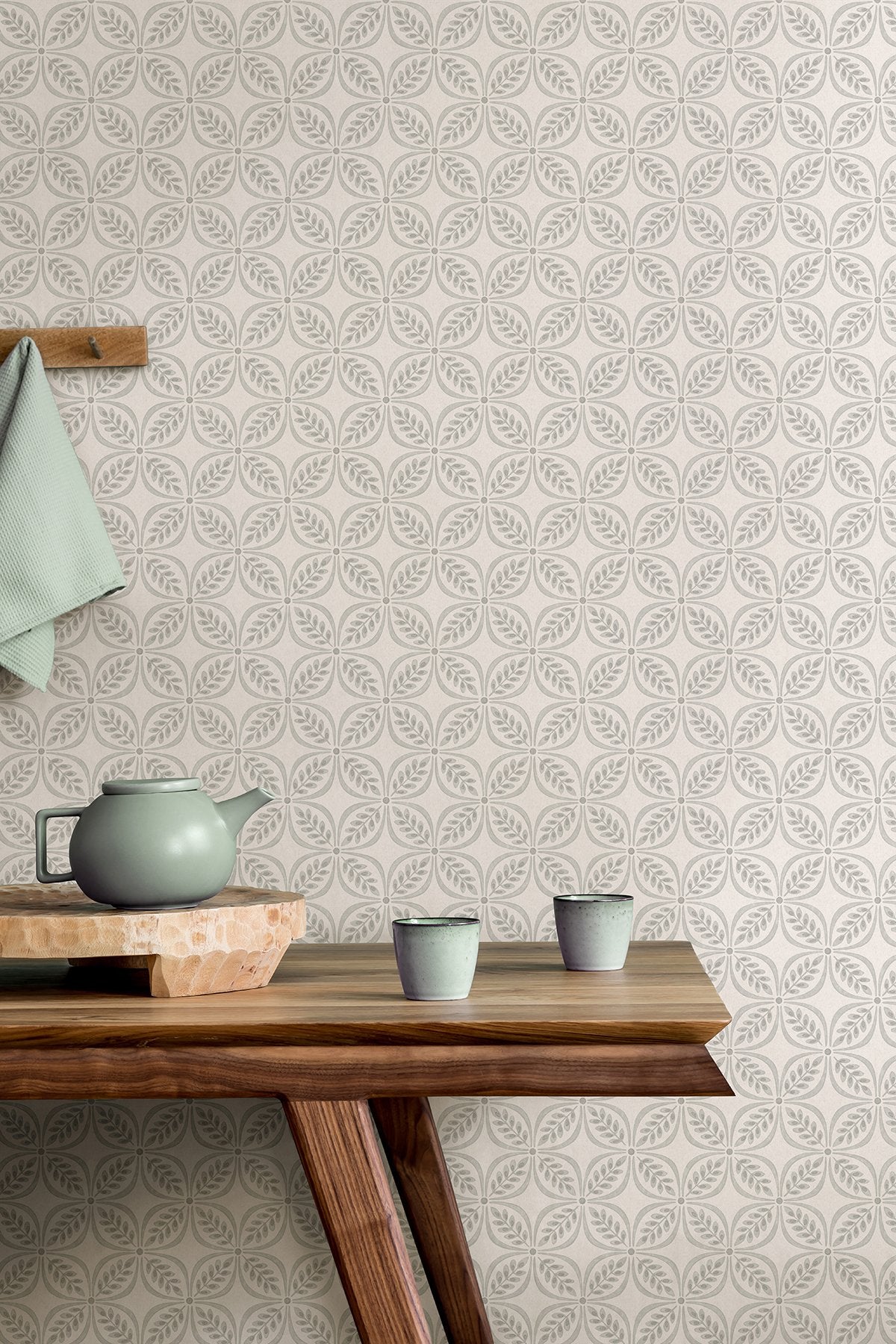 Morgrove Grey Trellis Wallpaper with Botanical Graphic Trellis - Advantage 4164-M1833