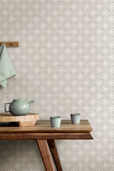 Morgrove Grey Trellis Wallpaper with Botanical Graphic Trellis - Advantage 4164-M1833