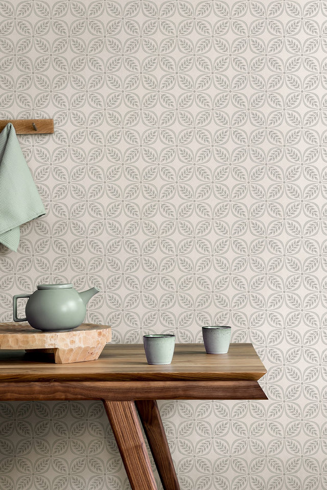 Morgrove Grey Trellis Wallpaper with Botanical Graphic Trellis - Advantage 4164-M1833