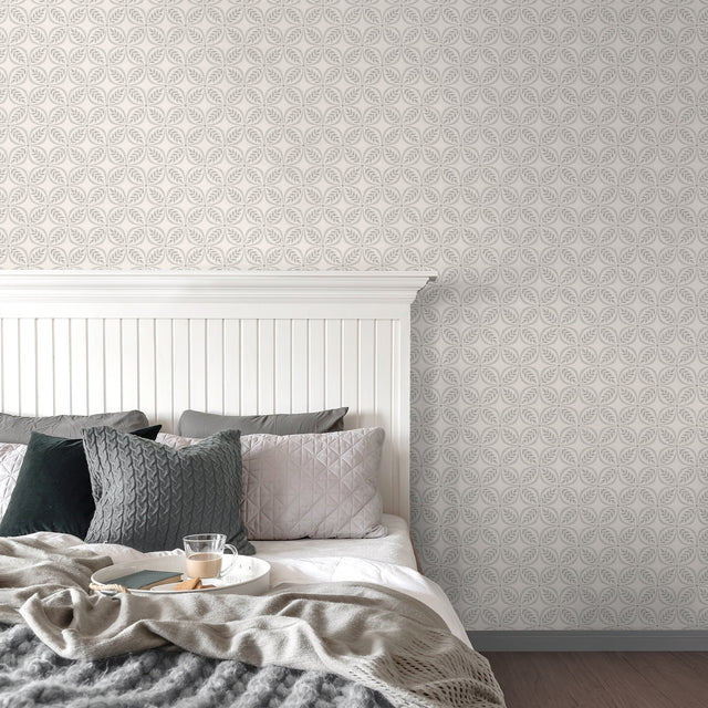 Morgrove Grey Trellis Wallpaper with Botanical Graphic Trellis - Advantage 4164-M1833