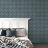 Morgrove Blue Trellis Wallpaper with Botanical Geometric Motif - Advantage 4164-M1834