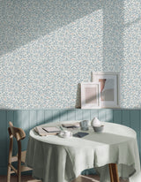 Winter Berry Blue Vine Wallpaper with Textured Botanical Farmhouse Style - Advantage 4164-M1841