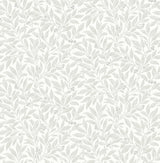 Winter Berry Light Grey Vine Wallpaper with Textured Botanical Farmhouse Style - 4164-M1843