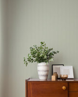 Ticking Light Green Stripe Wallpaper with Traditional Stripes Pattern, Textured Non Woven, Paste the Wall - Advantage 4164-M1846