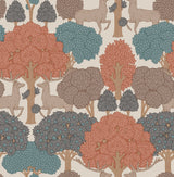 Forest of Arden Apricot Deer Wallpaper with Textured Non Woven Animal Motif - Advantage 4164-M1851