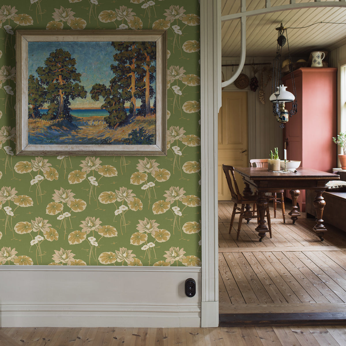 Haga Leaf by Boråstapeter Art Nouveau Botanical Wallpaper – Schumacher 4167