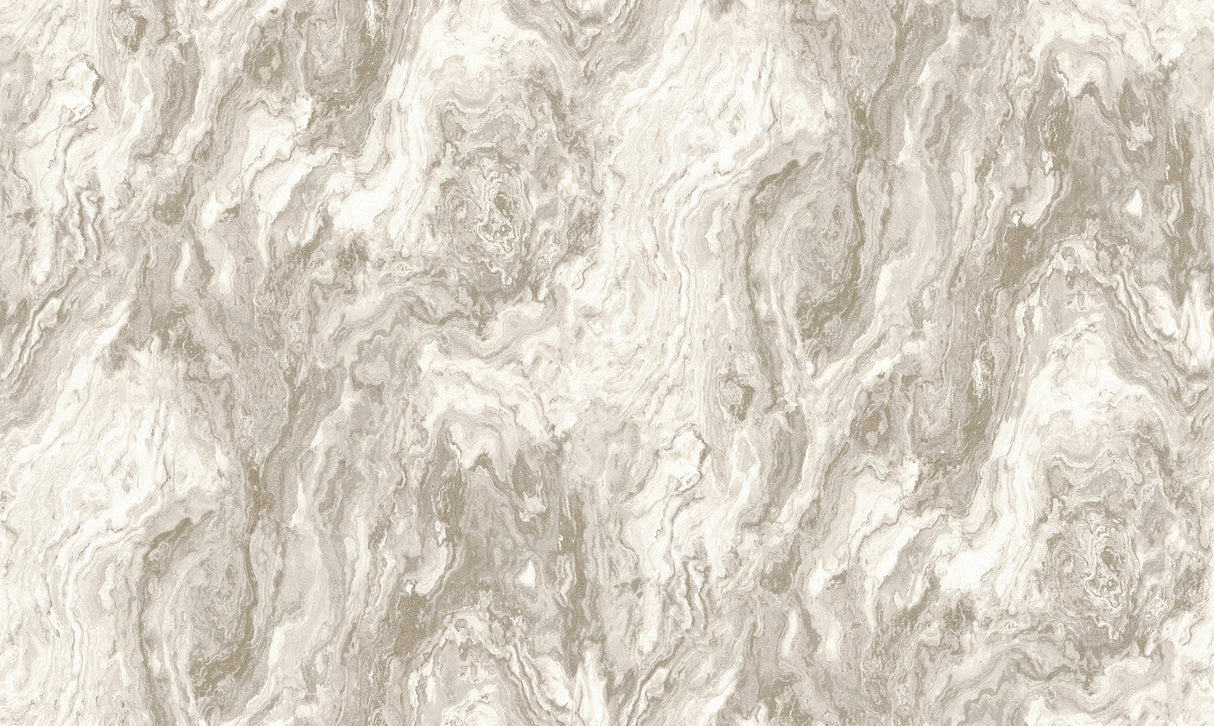Star Taupe Marble Wallpaper by Advantage, glam taupe marble pattern room scene