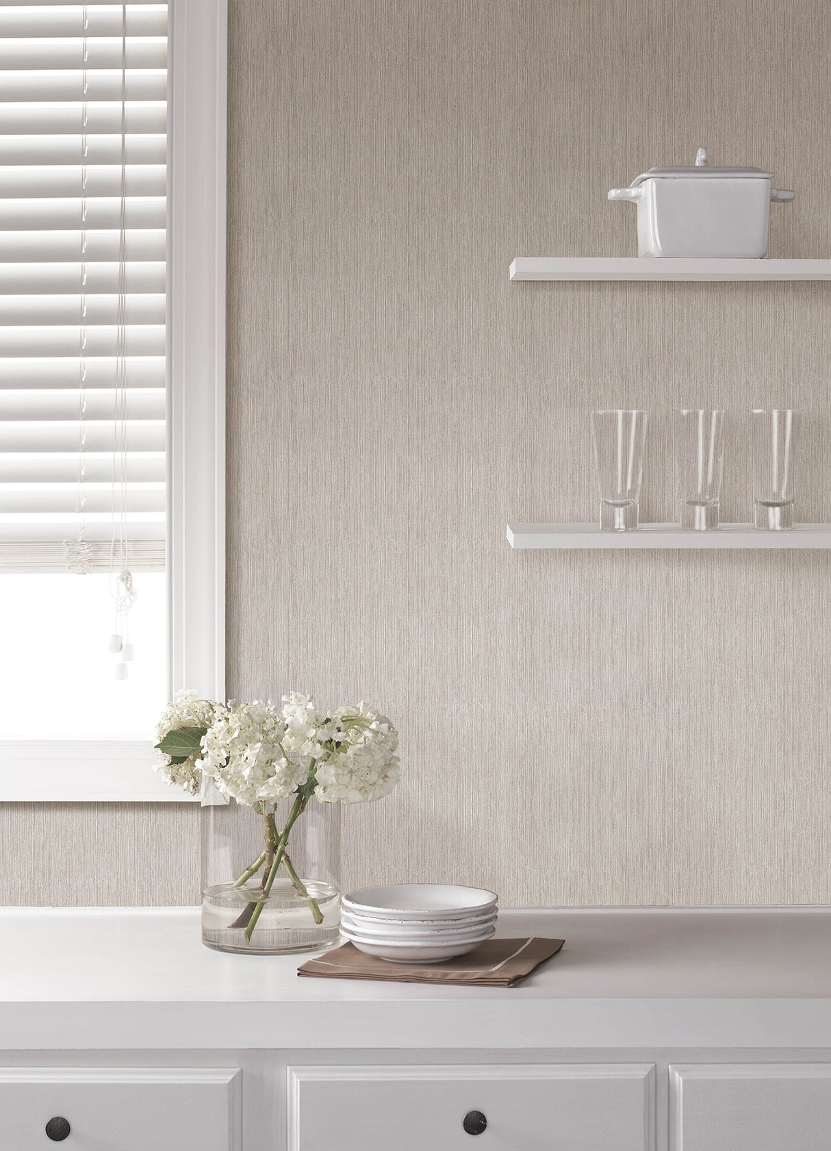 Sunshower Light Grey by Advantage Stria Wallpaper – Brewster Home Fashions 4168-16638