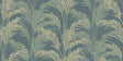 Advantage Rattan Teal Palm wallpaper roll and bathroom room scene