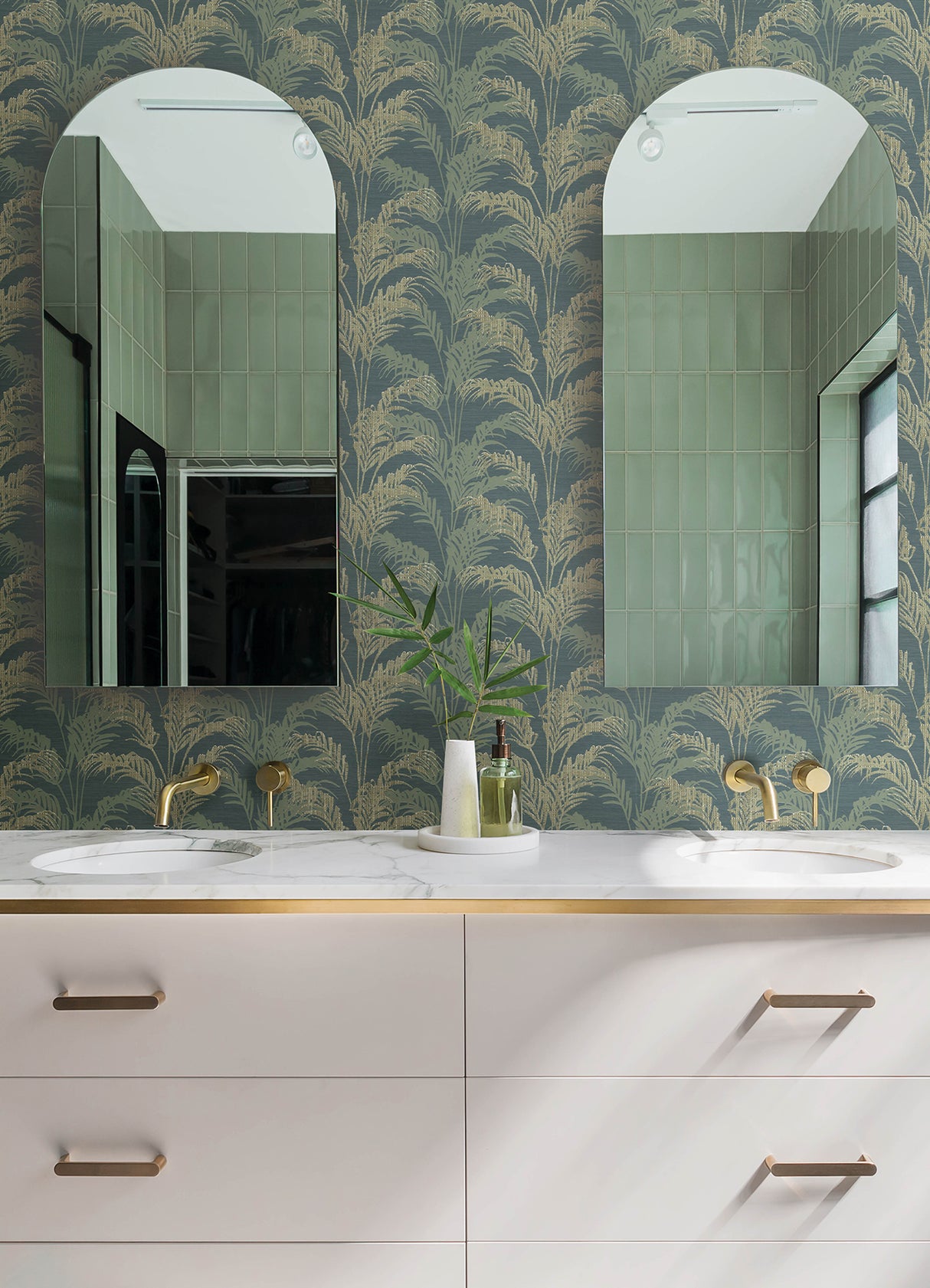 Rattan Teal by Advantage Palm Botanical Wallpaper- Brewster Home Fashions 4168-17731
