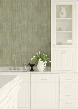 Rattan Green by Advantage Weave Wallpaper – Brewster Home Fashions 4168-17732