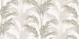 Advantage Rattan Silver Palm wallpaper in grey with metallic palm fronds