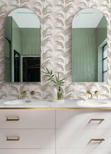 Rattan Silver Palm by Advantage Botanical Wallpaper- Brewster Home Fashions 4168-17737