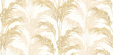 Advantage Rattan Gold Palm Wallpaper roll showing metallic gold palm fronds on ivory ground
