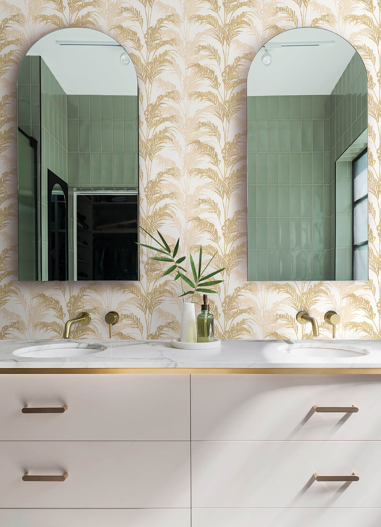 Rattan Gold by Advantage Palm Wallpaper- Brewster Home Fashions 4168-17739