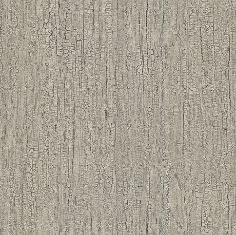 Advantage Ironbark light brown textured bark-look wallpaper roll shown close-up and styled in a bathroom