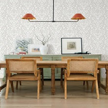 Kiwassa Grey by Chesapeake Antler Damask Wallpaper – Brewster Home Fashions 4169-12701